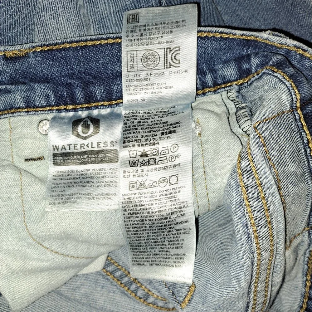 Levi Strauss &Co 513 Slim Straight Fit Jeans Water <Less W30xL32 - Picture 2 of 10